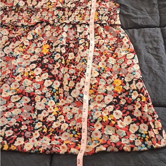 BCBGMaxazria Sleeveless Blouse Womens Large Stretch Floral Lightweight Bohemian - Picture 6 of 8